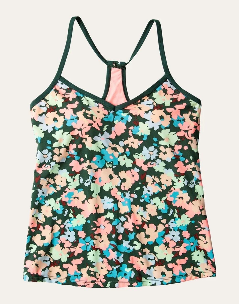 Carve Designs Stinson Tankini Top in Wildflower swim green pink blue
